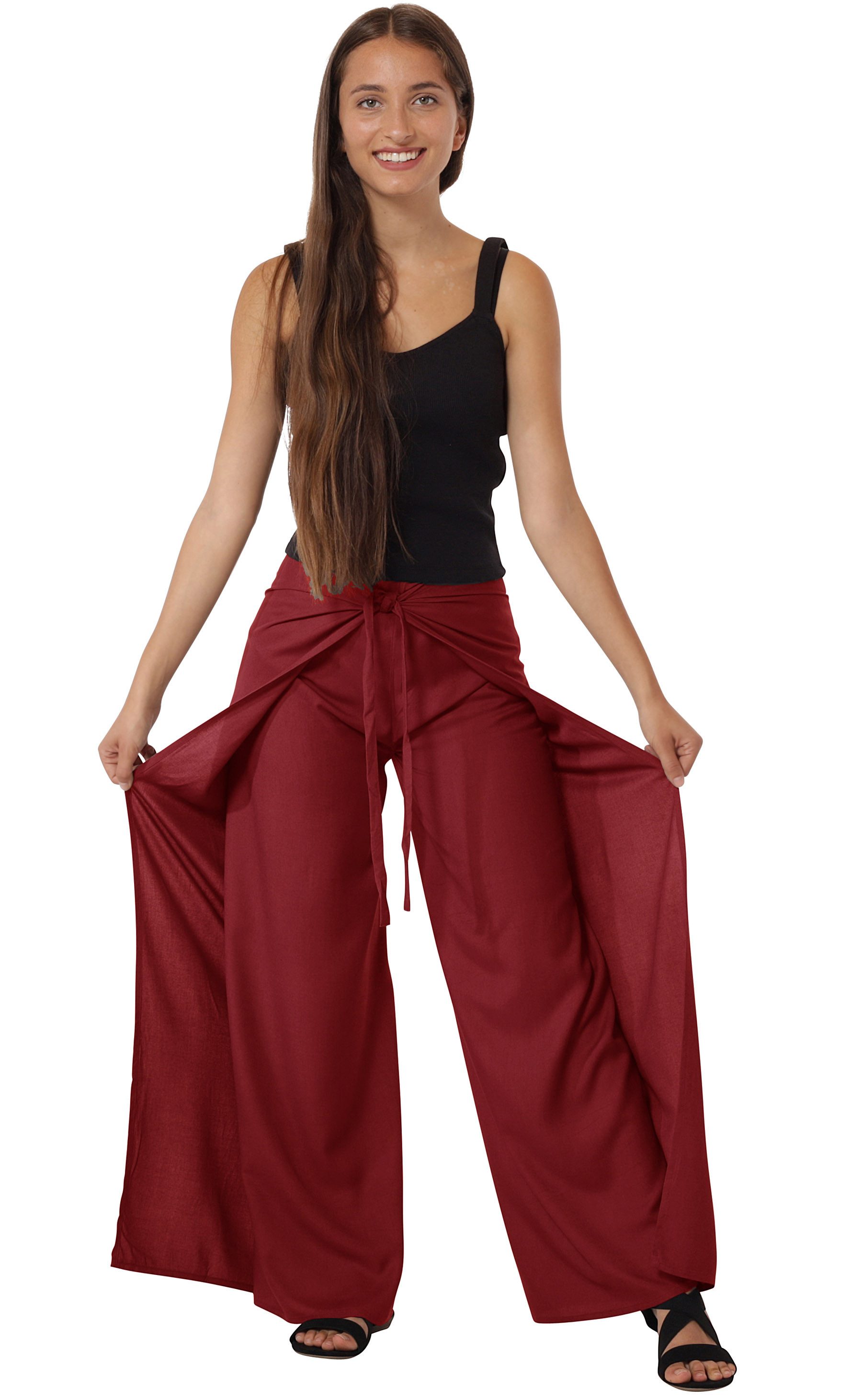 Leucht-Welten Pumphose Wickelhose aus bequem fallenden Material Rot für Damen wie Herren