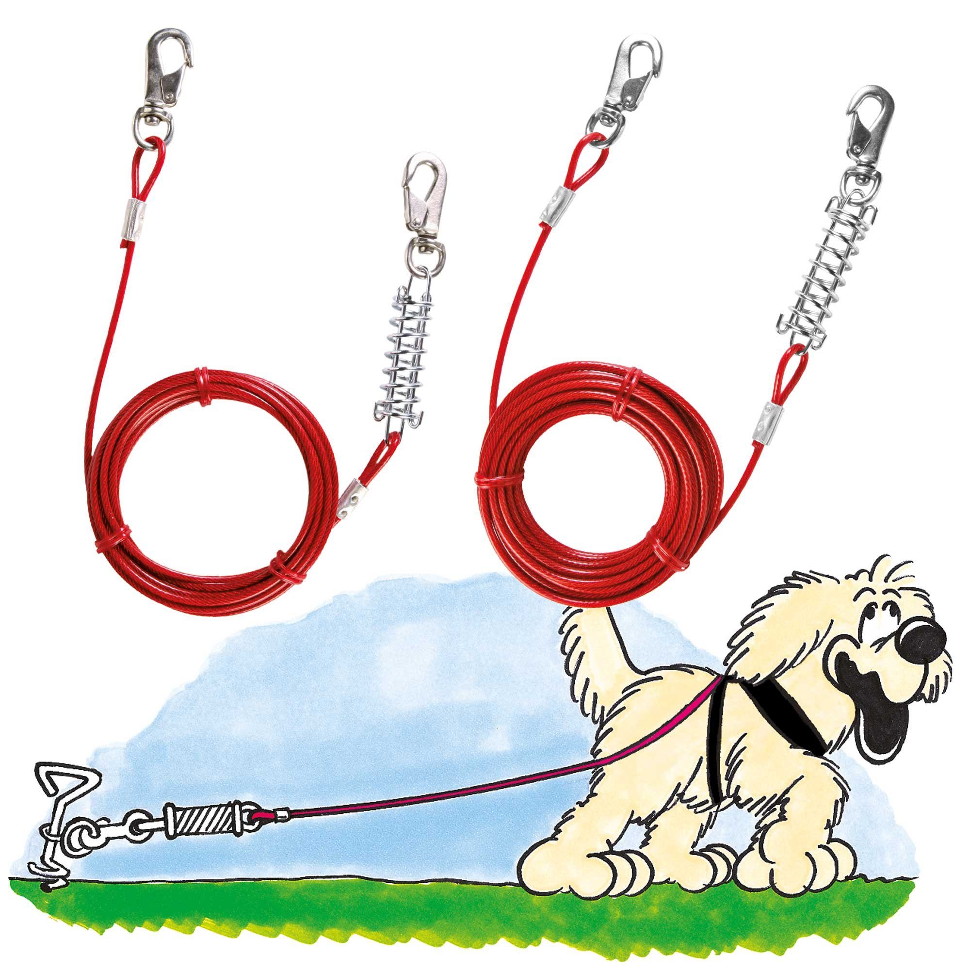 TRIXIE Hofleine Bully - Auslaufleine, venylbeschichteten, beiß- und reißfesten Spe­zial­draht, (1-tlg), Beissfest