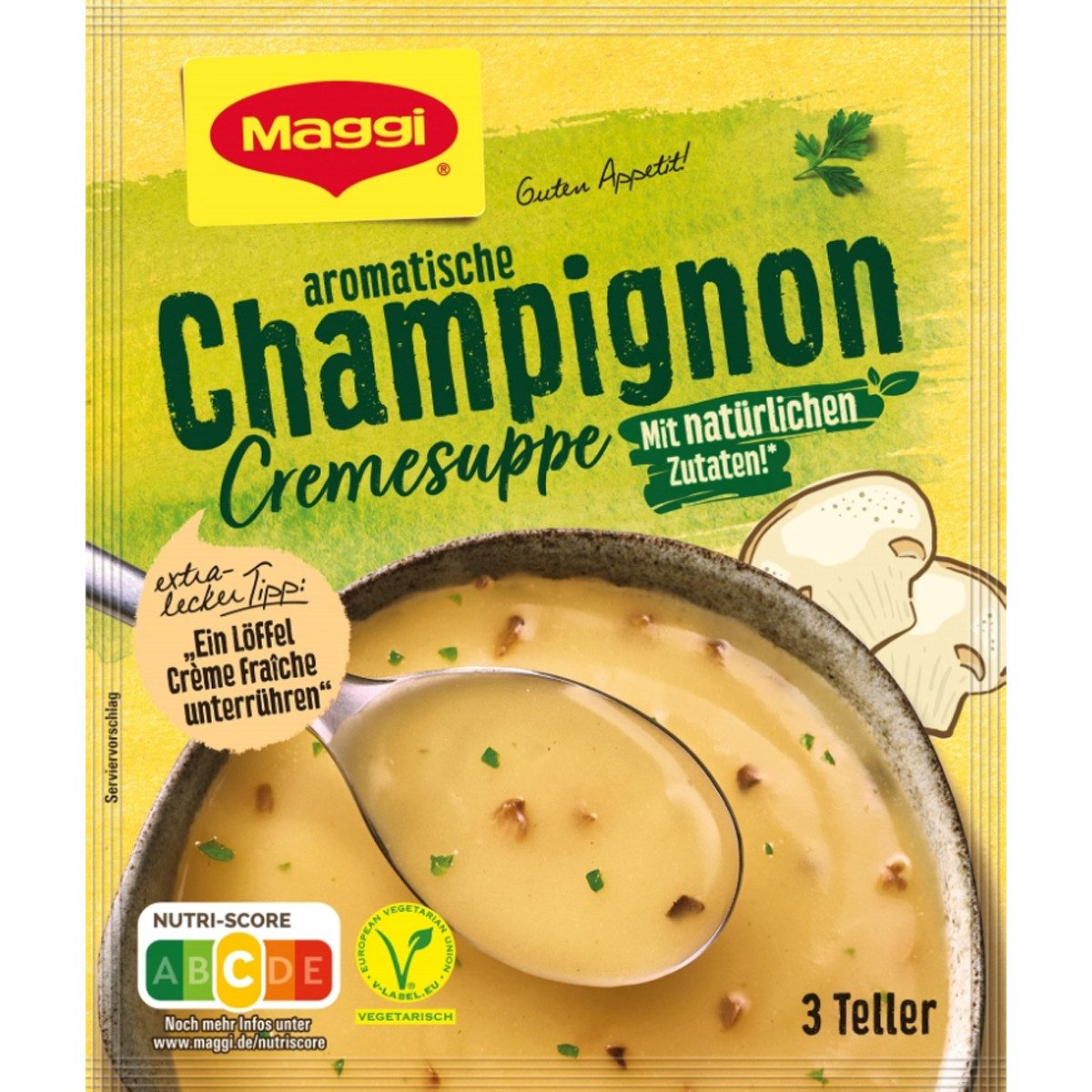 MAGGI Fertiggericht, Maggi Guten Appetit Champignon Cremesuppe mit natürlichen Zutaten 57g