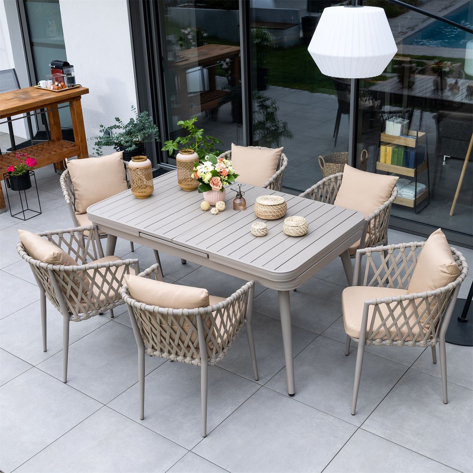 IDIMEX GartenloungeSet SUNNY, Gartenmöbel Set champagner/beige 1