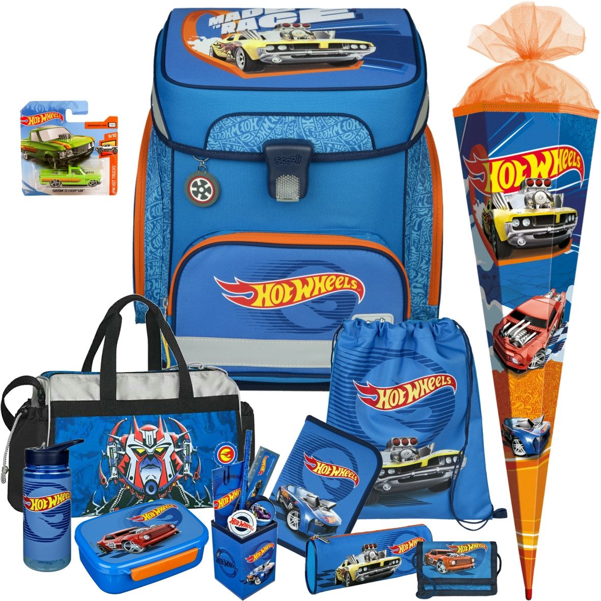 Schulranzen Jungen 1.Klasse Hot Wheels Auto