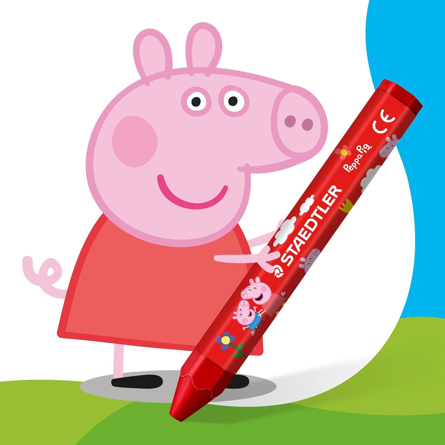 STAEDTLER Buntstift STAEDTLER Wachsmalkreide Peppa Wutz – 12 Farben im Etui