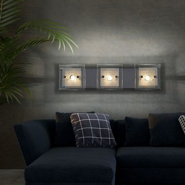 etc-shop LED Wandleuchte, Leuchtmittel nicht inklusive, Warmweiß, 2er Set Wand Leuchten Glas Beleuchtungen Länge 40 cm Lampen Strahler