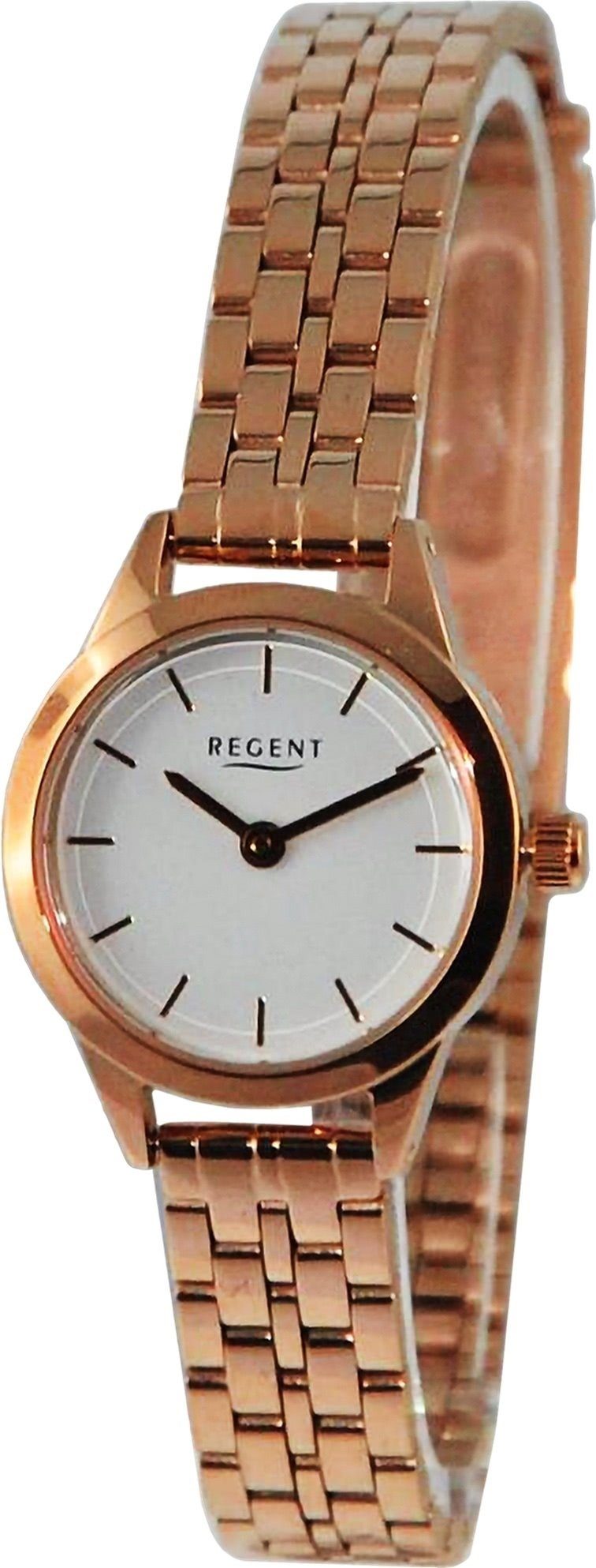 Regent Quarzuhr Regent Damen Armbanduhr Analog, Damen Armbanduhr rund, extra groß (ca. 23mm), Metallarmband