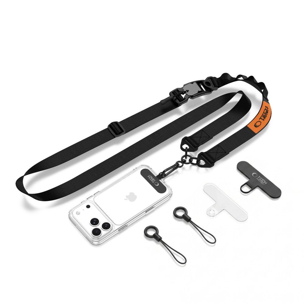 TECH PROTECT Handykette Umhängeband Schultergurt Smartphoneband, Magnetverschluss, MOLLE-System, 91-140 cm verstellbar