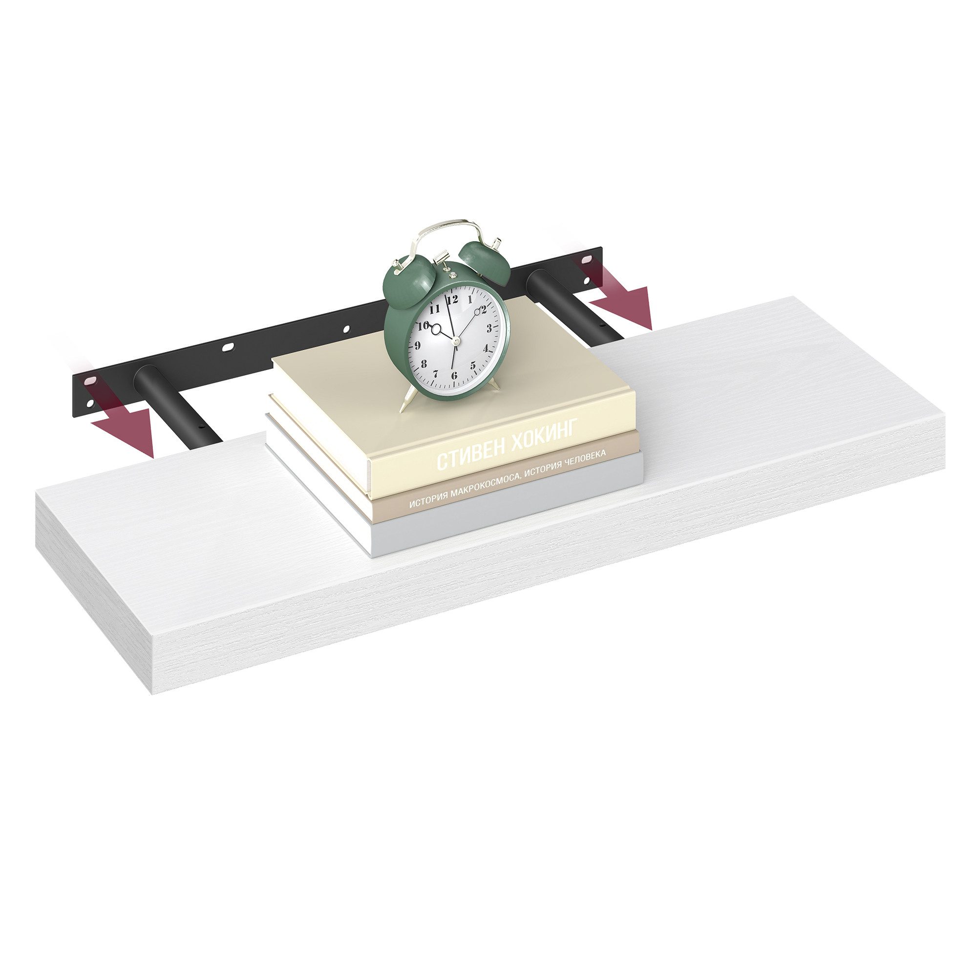 VASAGLE Wandregal, 1-tlg., Wandboard, Bereite 60 / 80 cm, Schweberegal