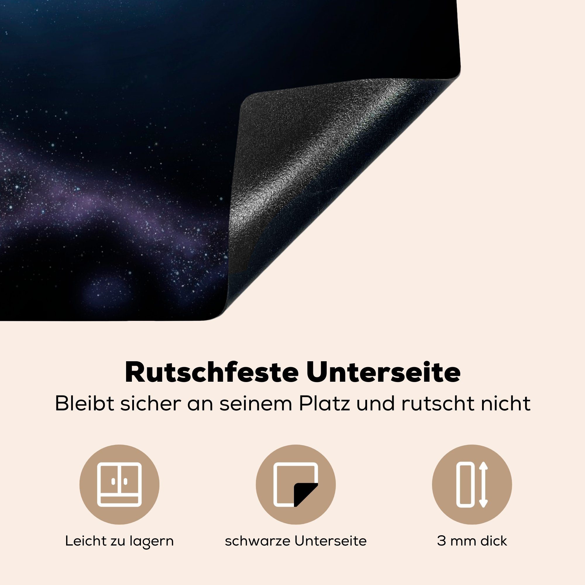 59x52 (1 Milchstraße Ceranfeldabdeckung der Herdblende-/Abdeckplatte cm, Illustration küche, Weltraum, MuchoWow Eine für im tlg), Induktionsmatte die Vinyl,