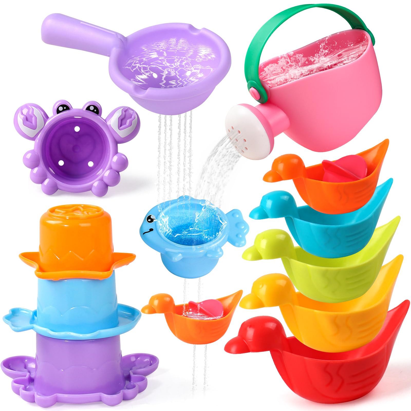 CLTYQ Badespielzeug Badezimmer-Spielzeug für Kinder, Wasser-Spielzeug, (10-tlg),