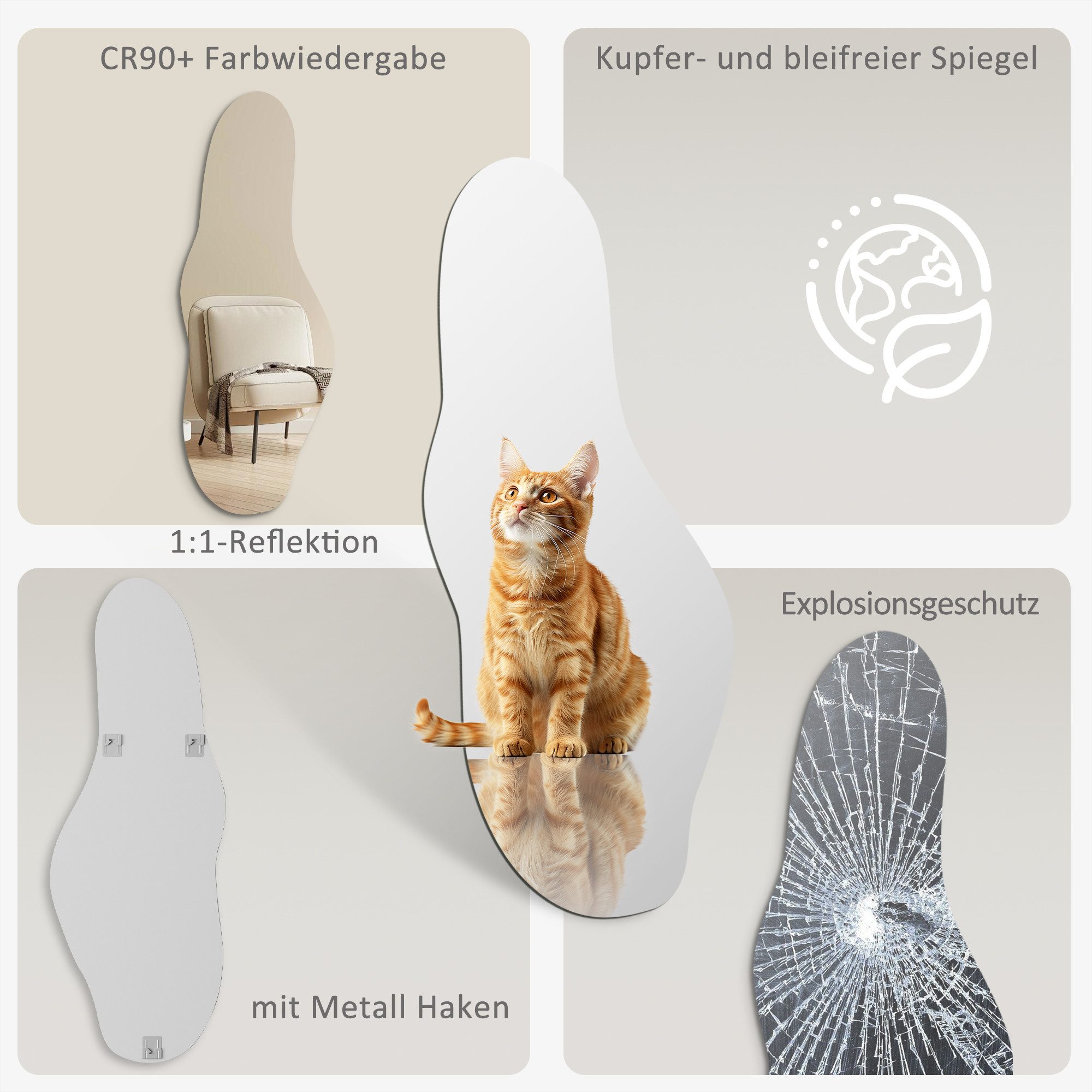 Hopibath Spiegel Flur Flurspiegel ganzkörper Ganzkörperspiegel gross 165x60 günstig online kaufen