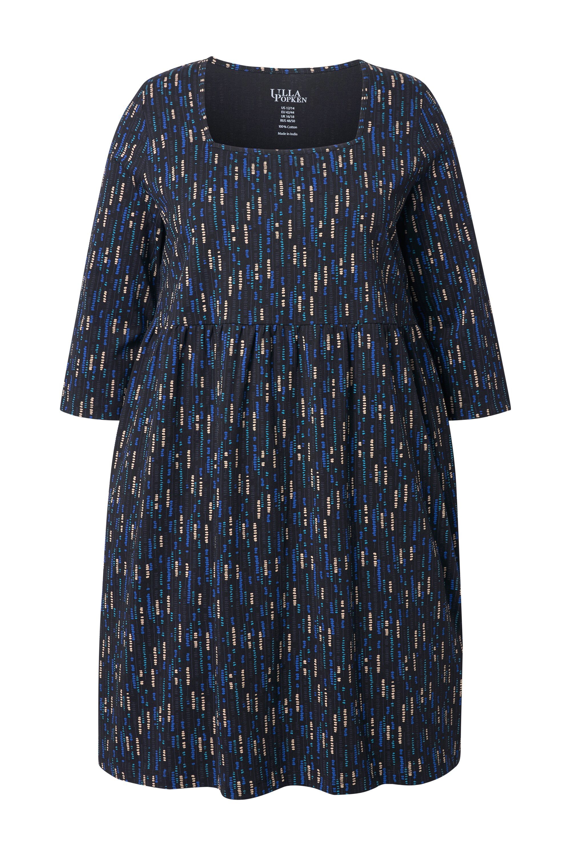 Ulla Popken Longshirt Longshirt A-Linie Tunika-Ausschnitt 3/4-Arm günstig online kaufen