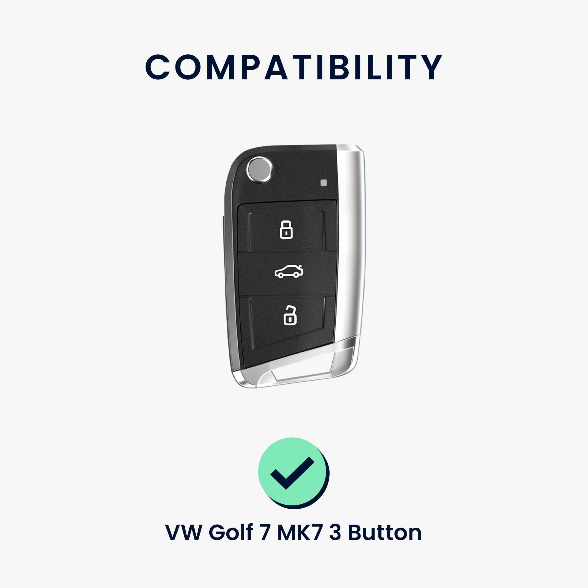 Hülle MK7, Autoschlüssel Schlüsseltasche Golf Cover kwmobile Schlüsselhülle Case für 7 Kunstleder VW Schlüssel