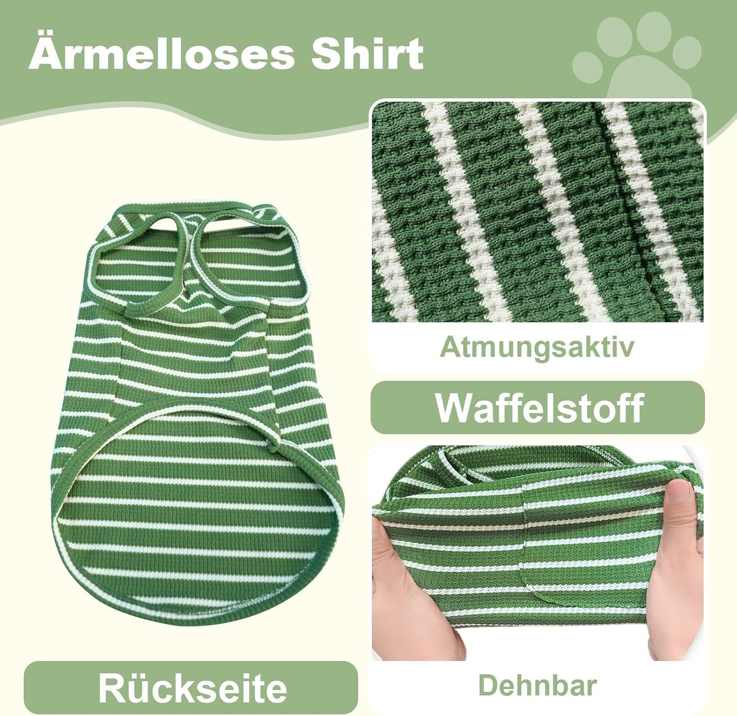 FELIXLEO Hundepullover Gestreiftes Hundeshirt Atmungsaktiv für Kleine Hunde M