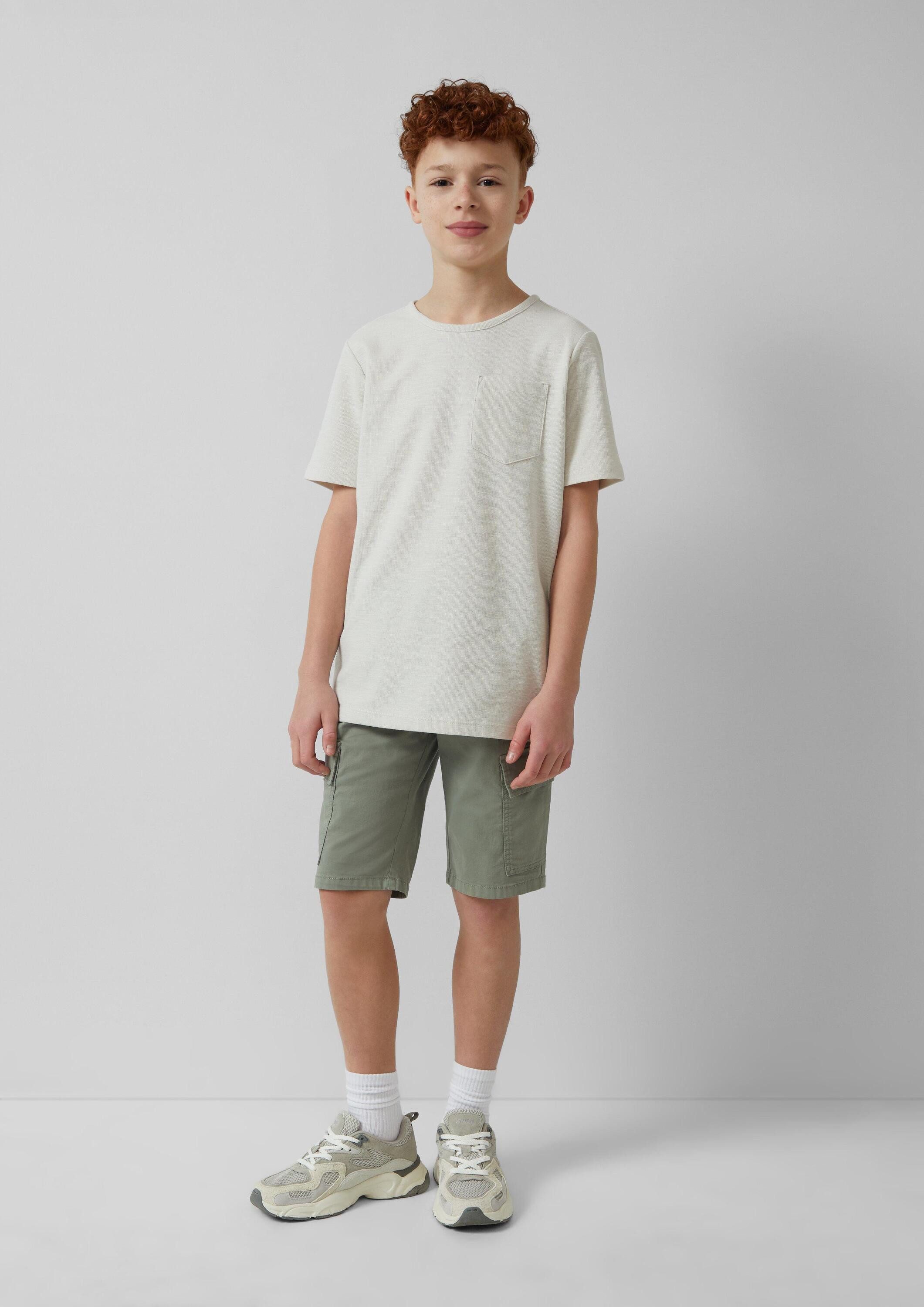 s.Oliver Kurzarmshirt T-Shirt Strukturiertes T-Shirt mit Brusttasche