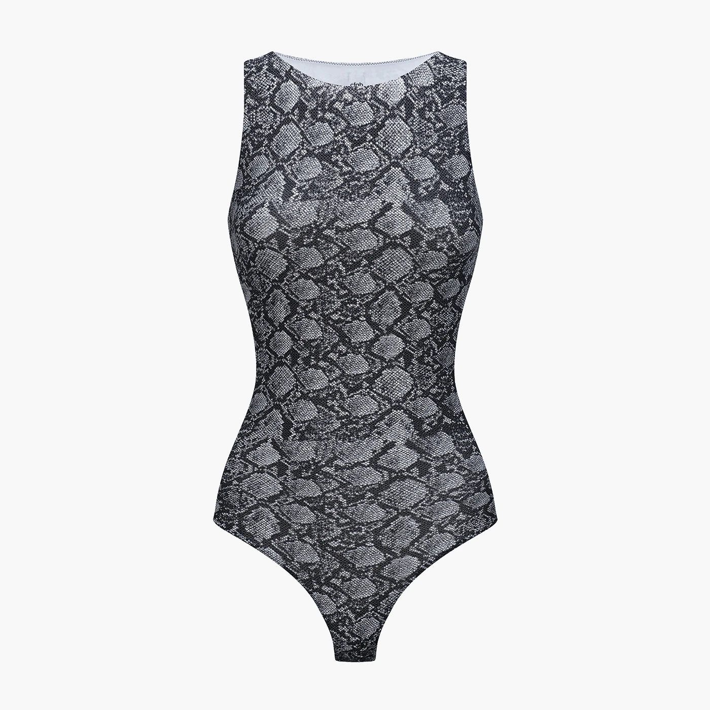 CREAMY Body Crew Neck Bodysuit String-Snake-M (1-tlg)