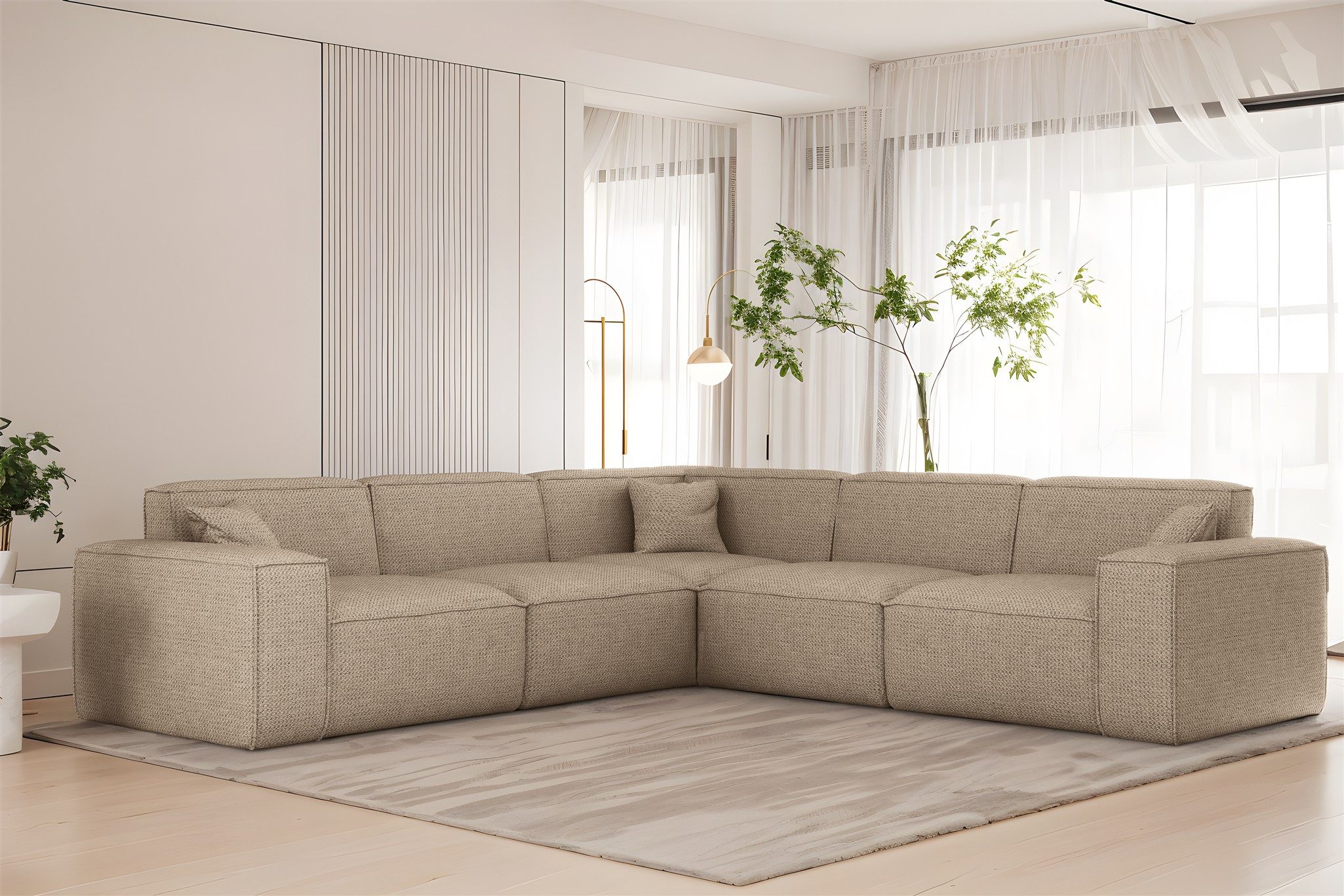 Fun Möbel Ecksofa Designersofa CELES PREMIUM in Stoff Artico Universal (246 günstig online kaufen