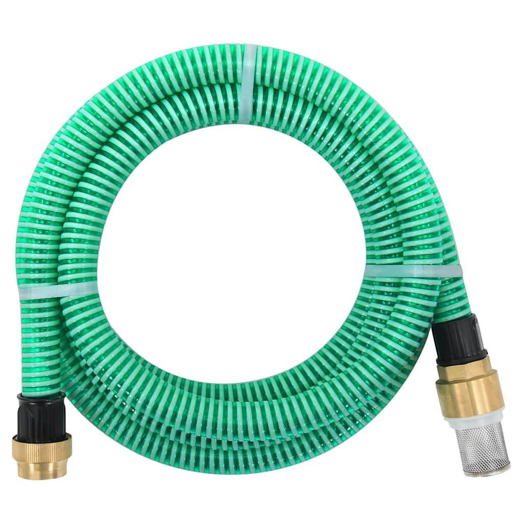 vidaXL Saugschlauch Saugschlauch mit Messing-Anschlüssen Grün 1,1" 10 m PVC, (1 St)