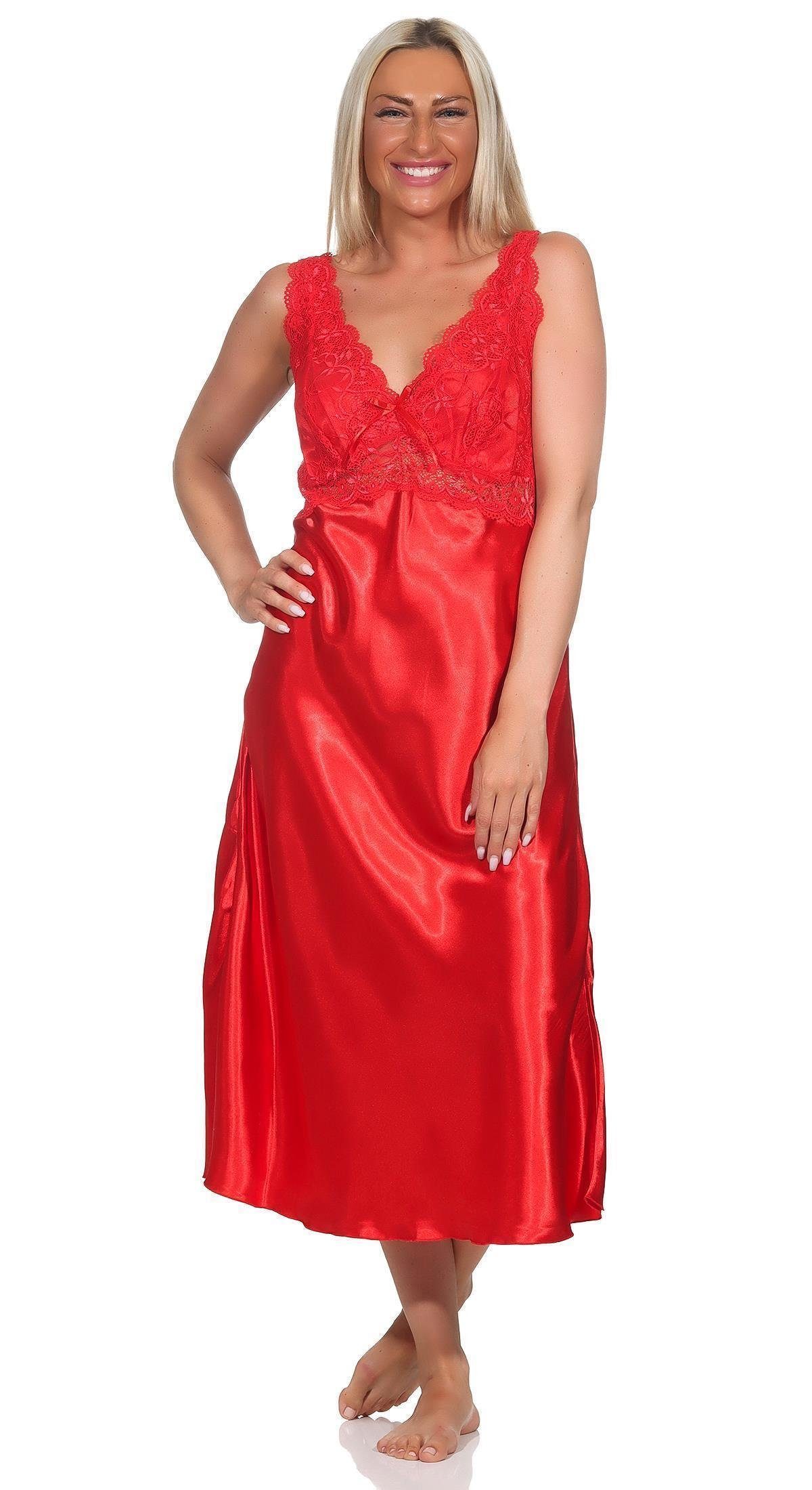 EloModa Negligé Damen Negligé Satin Nachtkleid Reizwäsche mit Spitze; S M L XL 2XL (1-tlg)