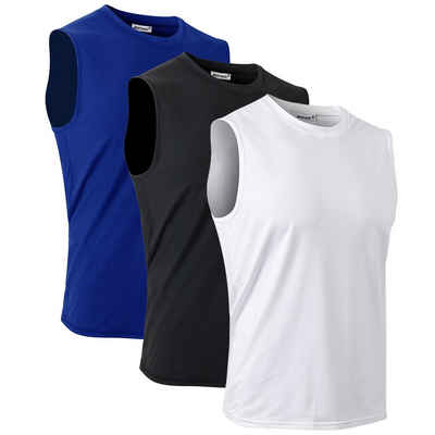 MEETYOO Unterhemd Herren Unterhemd Ärmellos Tank Top Muskelshirt (Achselshirts Sporthemd Muskelhemd, Kurzarm T-Shirt) Running Jogging Sport