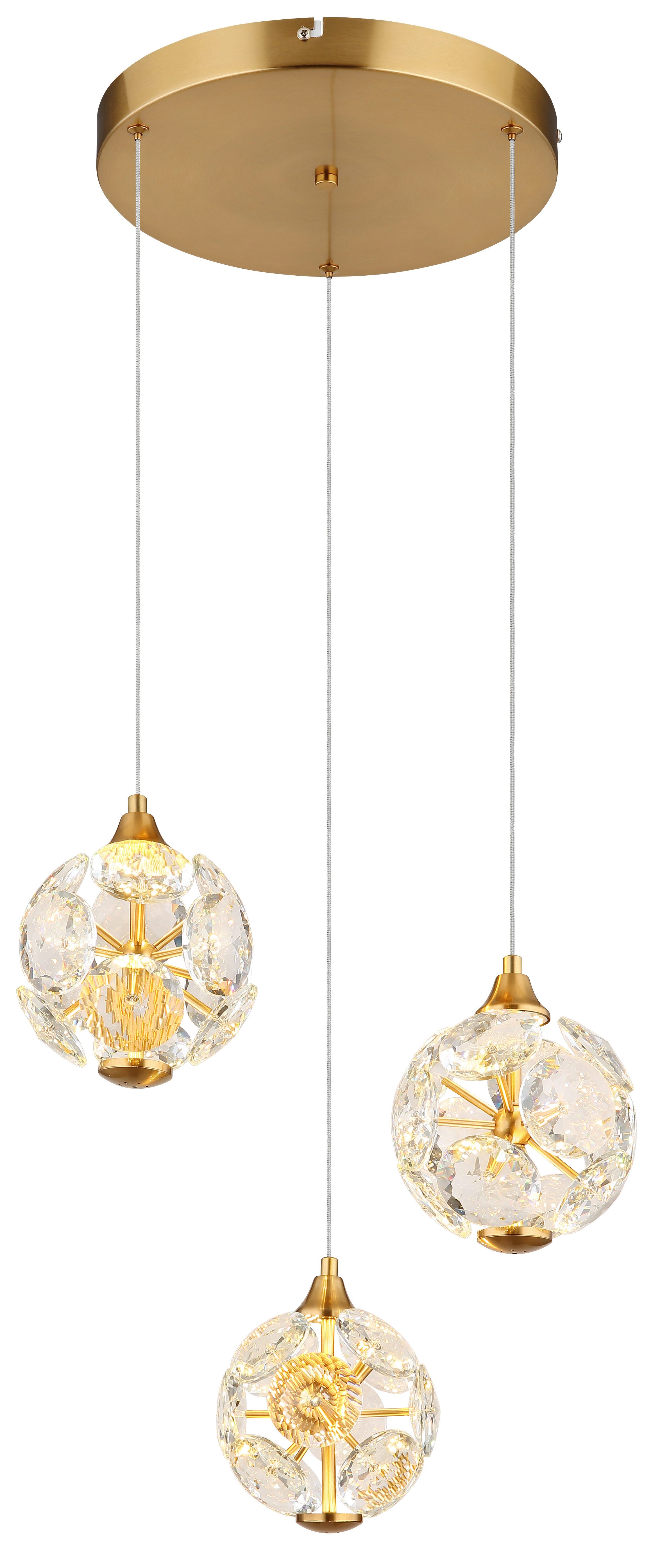 GLOBO LIGHTING LED Pendelleuchte VIRINA, LED fest integriert, Warmweiß, Hängelampe/Hängeleuchte/Wohnzimmer/Esstisch/elegant