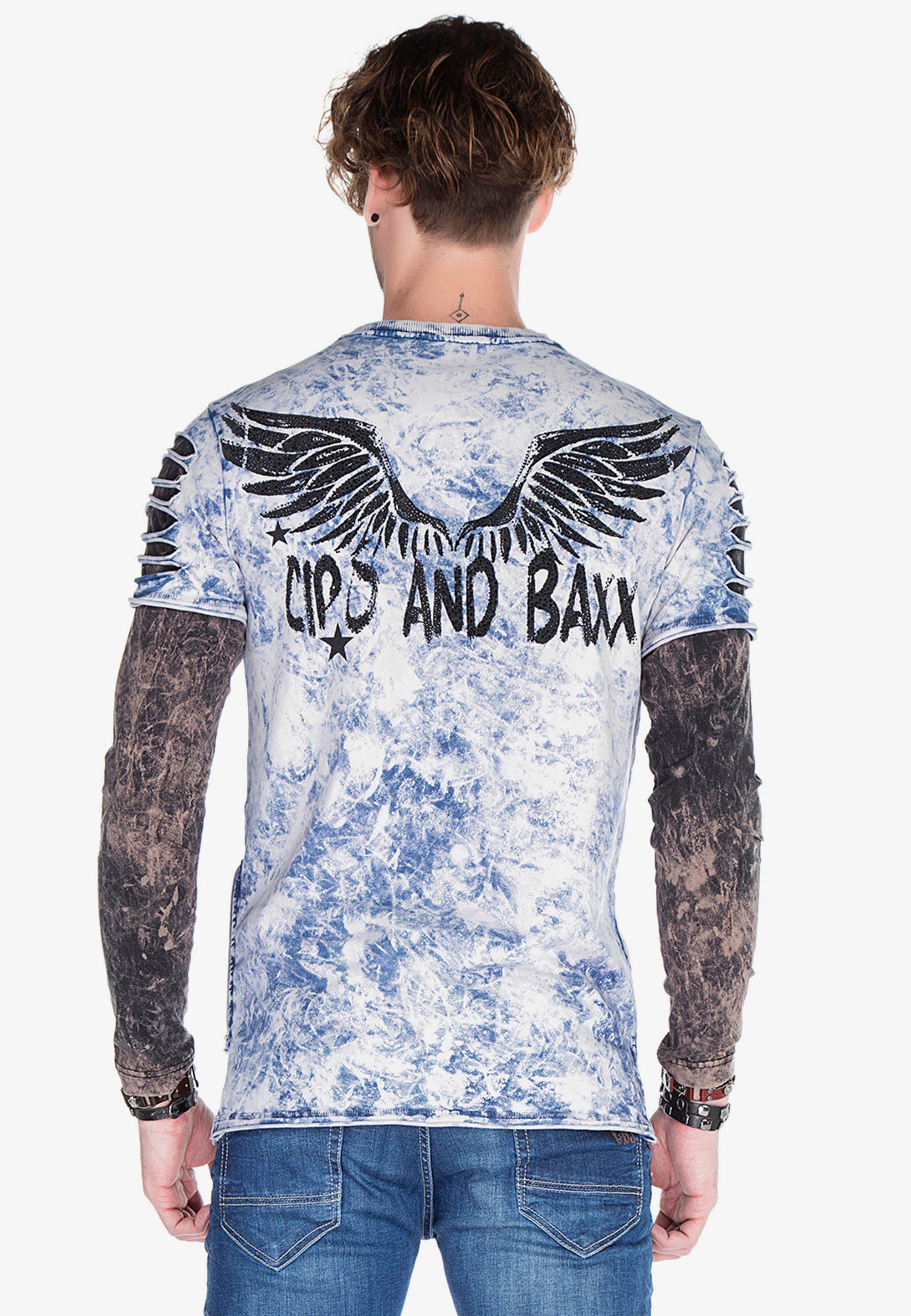 & indigo Baxx mit Edelsteindruck Cipo Langarmshirt