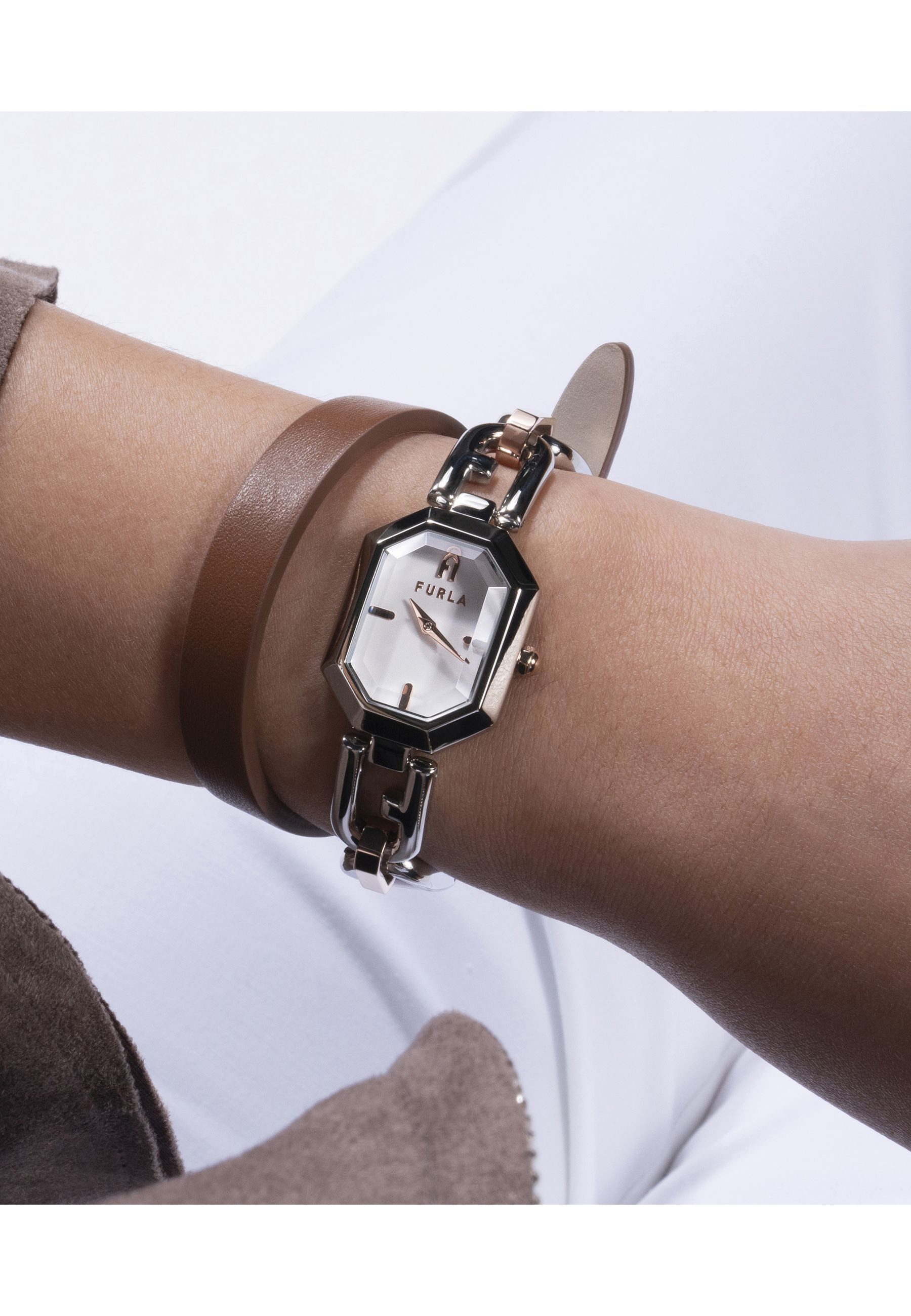 Furla Quarzuhr Furla octagonal, (1-tlg), Quarz-Analoguhr