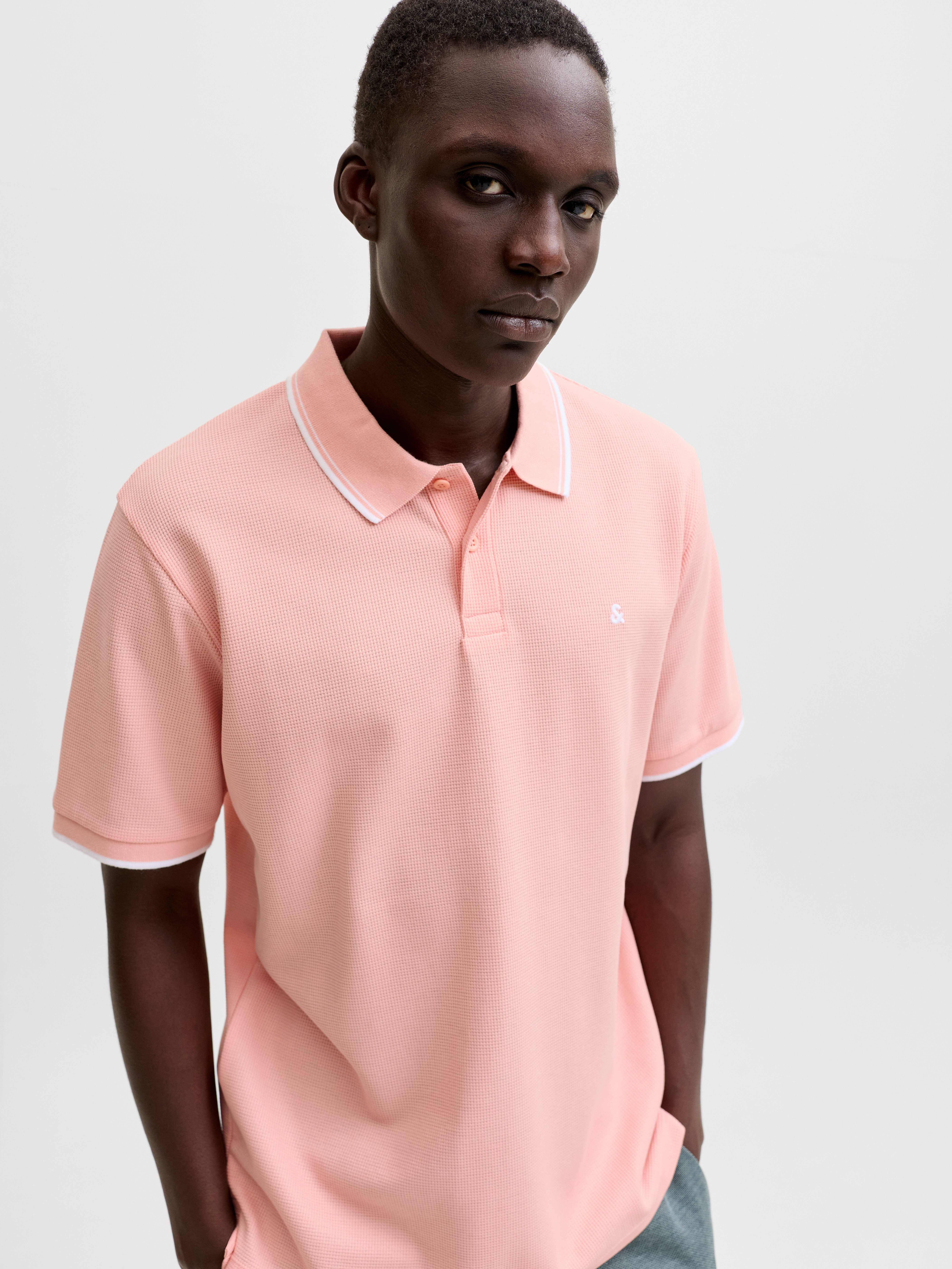 Jack & Jones Poloshirt JJEAUSTIN POLO SS NOOS Materialmix, regular fit