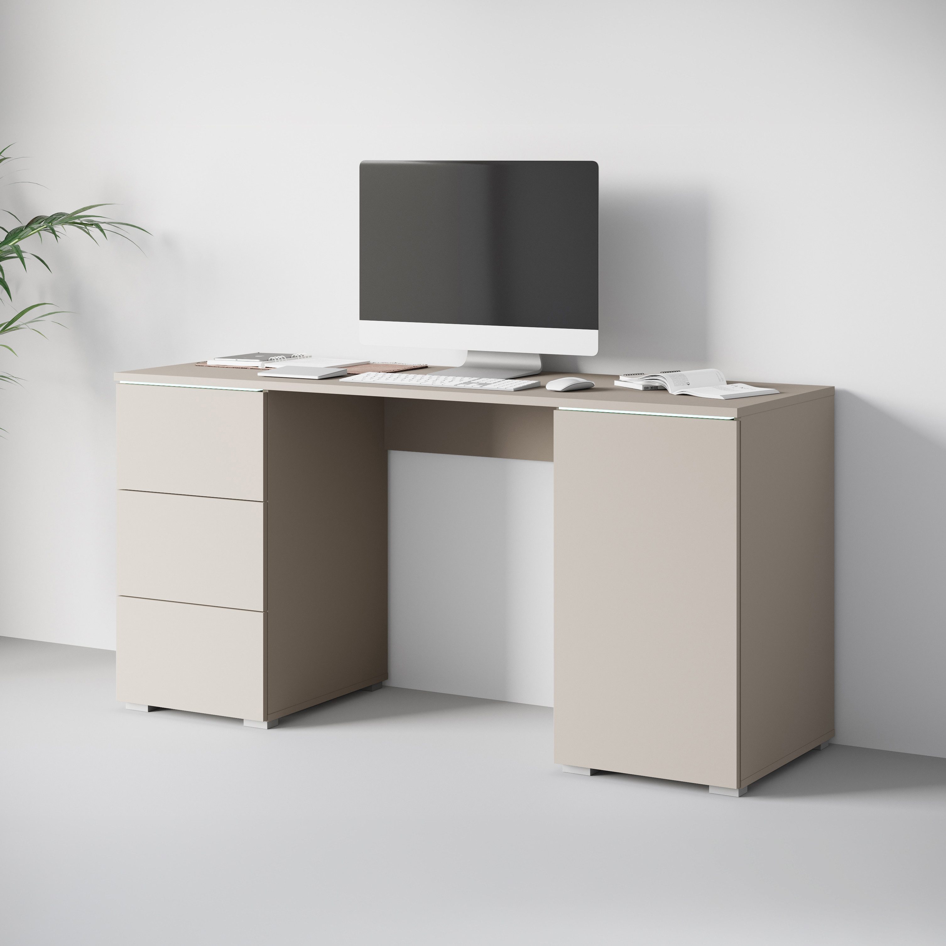 INOSIGN Schreibtisch Vera, Computertisch mit LED-Beleuchtung (1-St), Modern günstig online kaufen