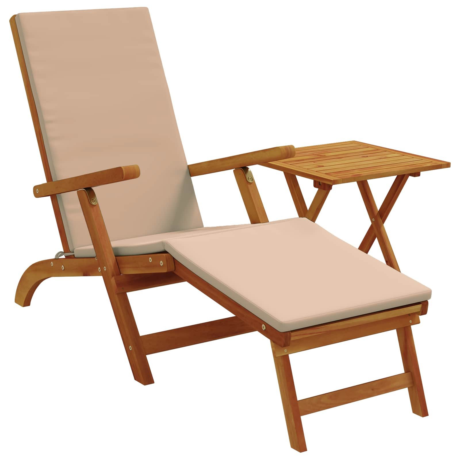 vidaXL Gartenliege Liegestuhl zum Verstellen und Klappen 2 pcs Taupe, 2 St.