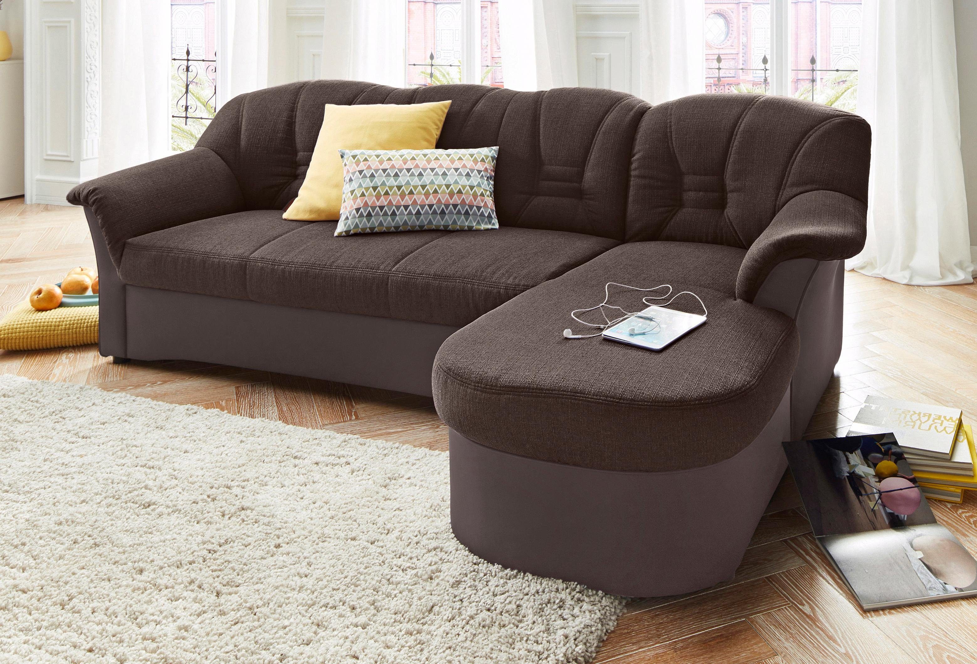 DOMO collection Ecksofa "Elva, zeitloses Design, elegante Rückensteppung, B günstig online kaufen