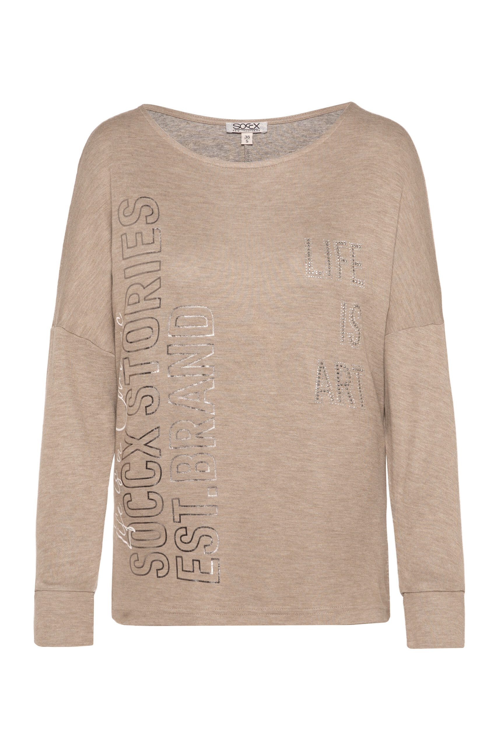 SOCCX 3/4-Arm-Shirt mit Glitzersteinchen günstig online kaufen