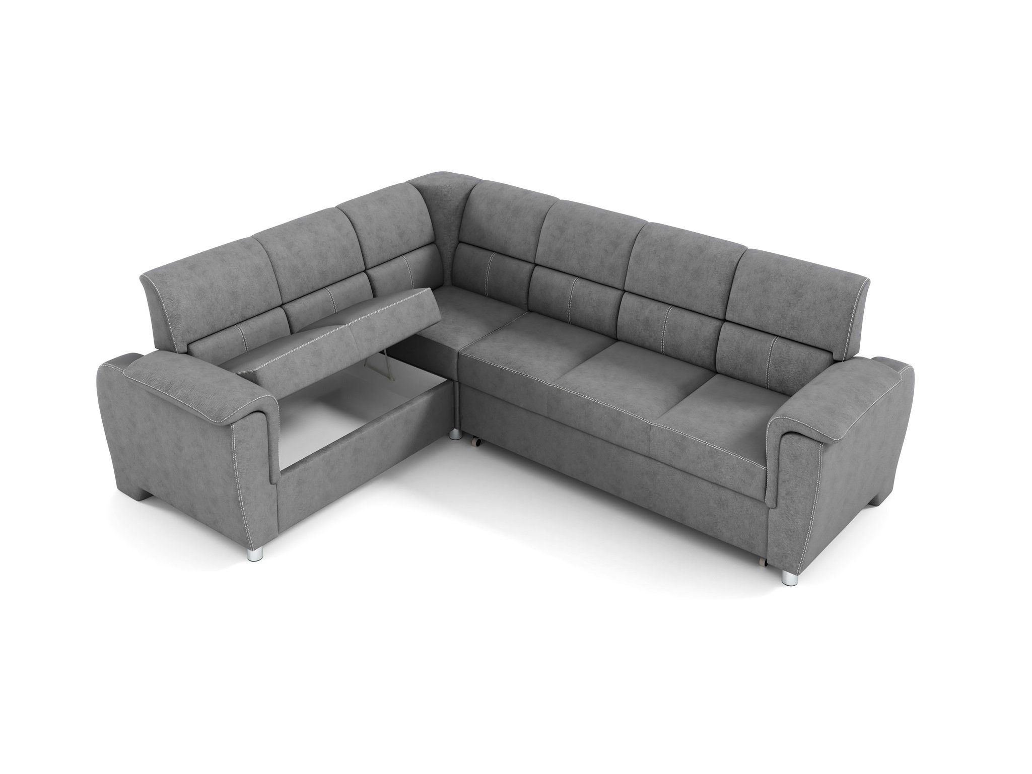Fun Möbel Ecksofa Schlafsofa Sofa SALVADOR Stoff Texas, Bettkasten, mit Relaxfunktion