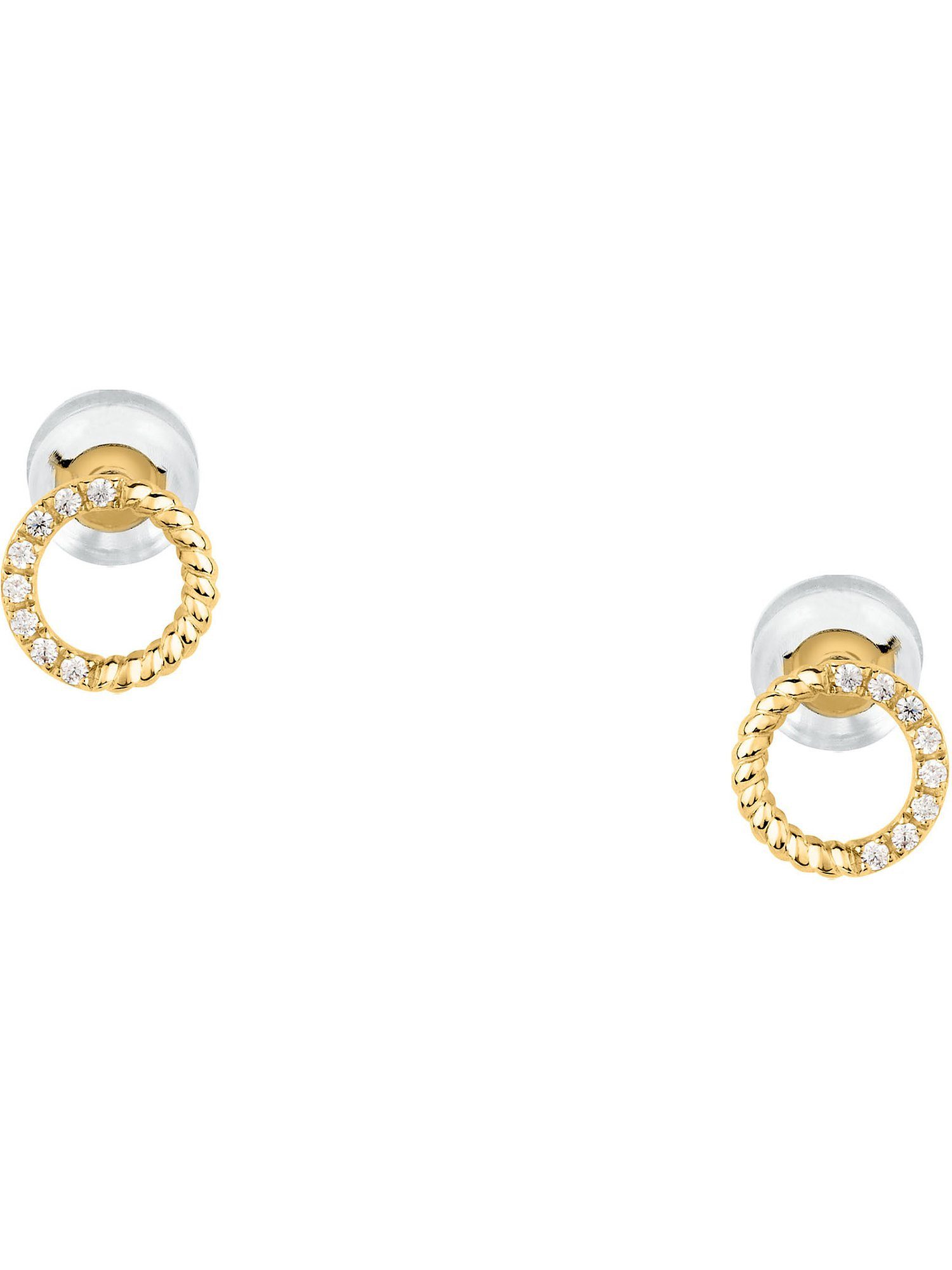 FAVS Paar Ohrstecker FAVS Damen-Ohrstecker 375er Gelbgold 16 Zirkonia