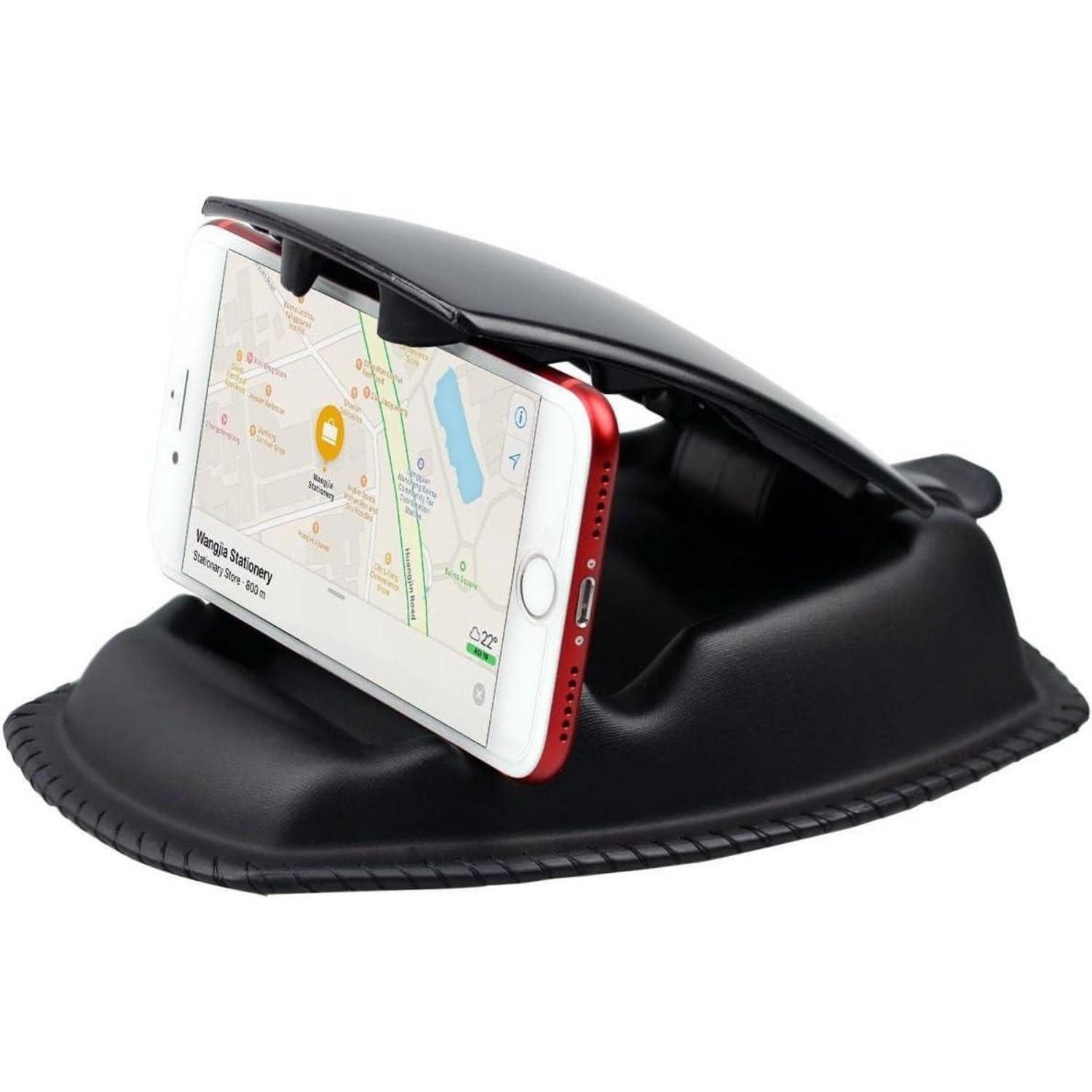 LuxusKollektion Navigationsgeräte-Halterung Handyhalterung Auto Armaturenbrett GPS 2in1 Schwarz mit dickem Silikon – Bild 2 von 5