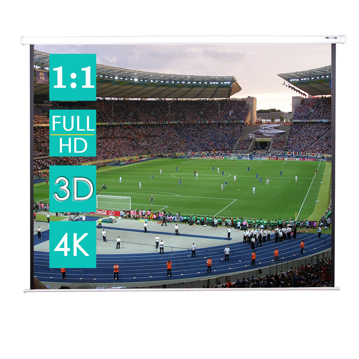 CCLIFE Rolloleinwand Beamer Leinwand Projektionsleinwand heimkino Rolloleinwand