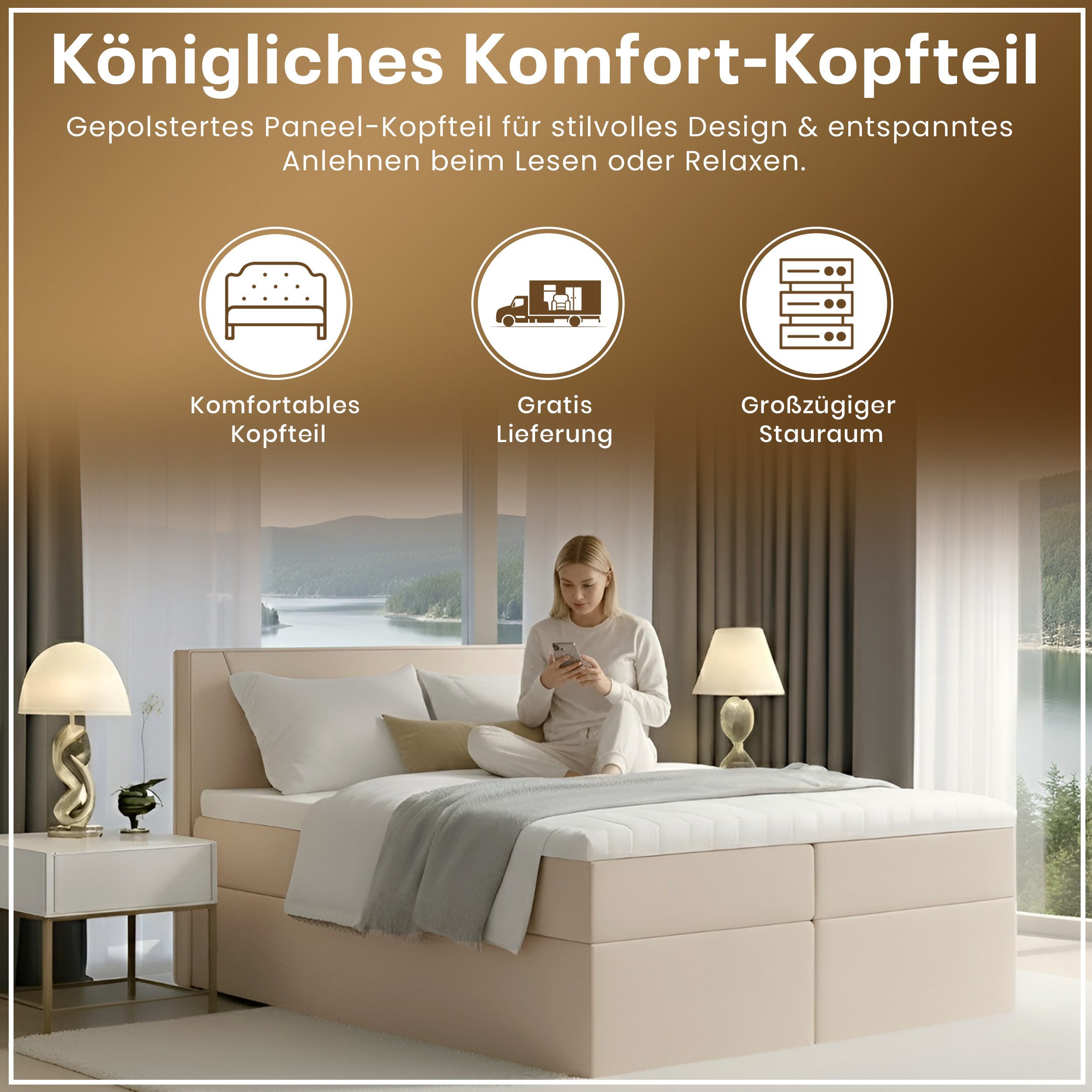 Best for Home Boxspringbett Best For Home Jubilee Boxspringbett mit Bonellf günstig online kaufen