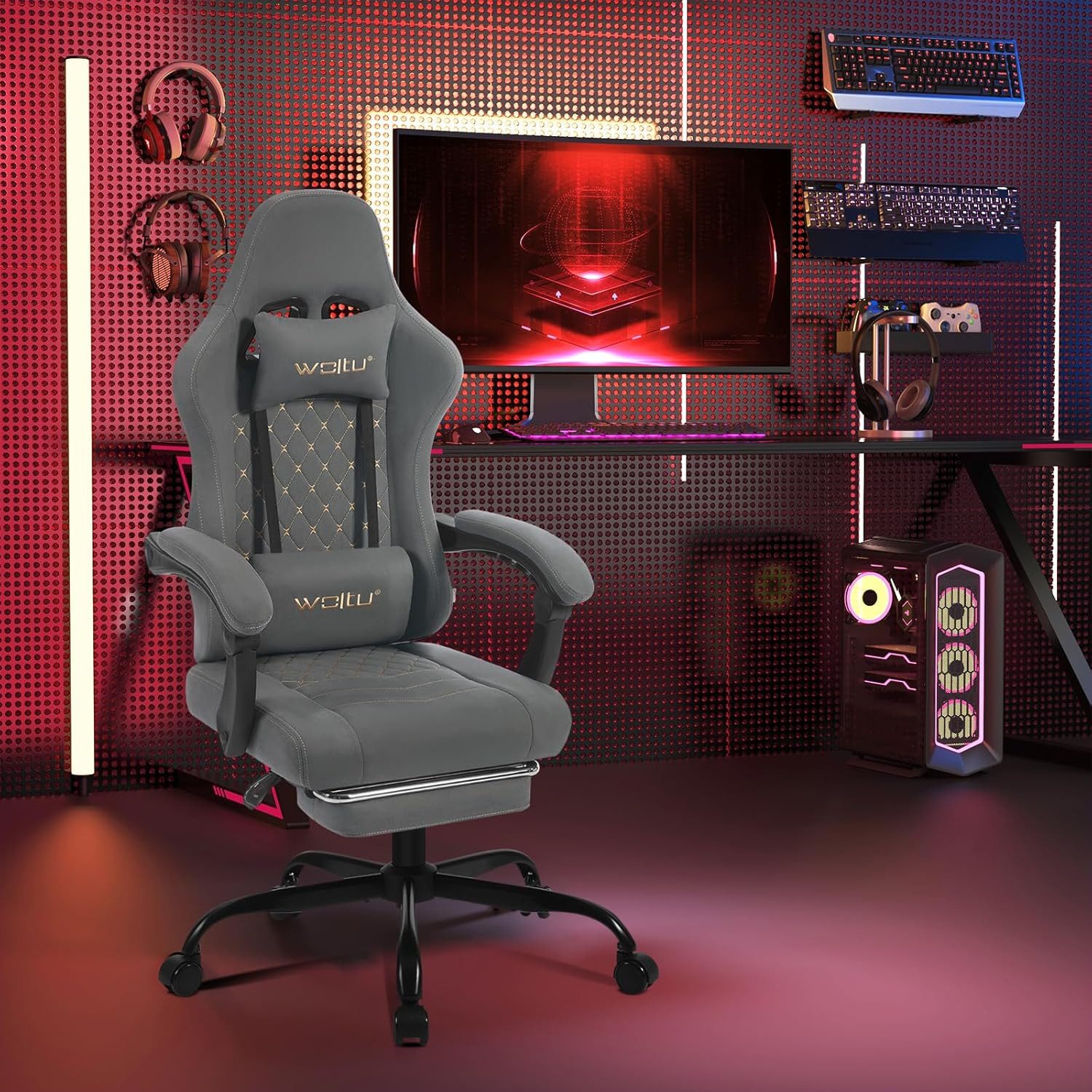 Woltu Gaming-Stuhl (1 St), mit Massagefunktion, ergonomisch, 150 kg, Tech-S günstig online kaufen