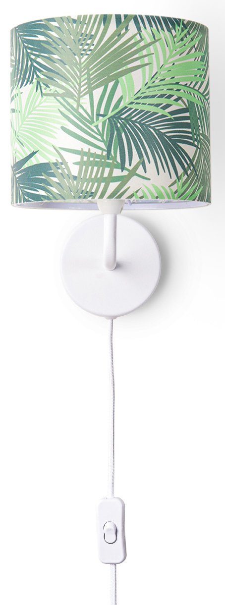 Paco Home Wandleuchte Ostende 534, ohne Leuchtmittel, Wohnzimmerlampe Lampenschirm Schlafzimmer Büro Lampe Jungle Palme