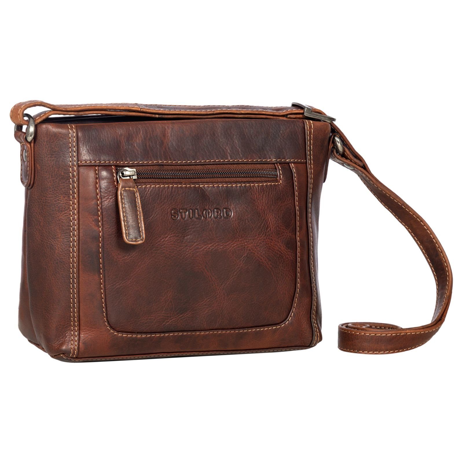 Handtasche "Julina" Damen Handtasche zum Umhängen Echtleder mittelgroß