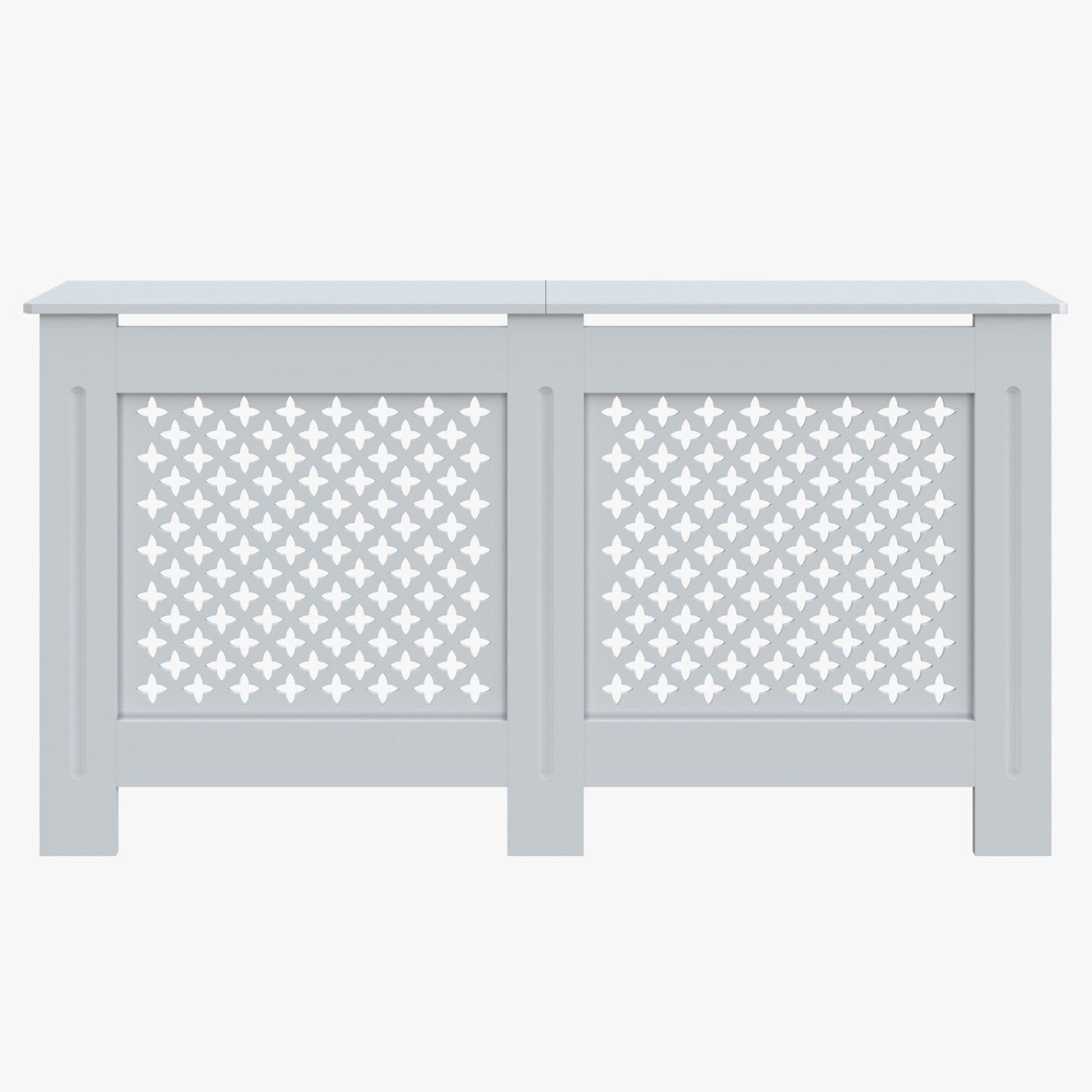 SONNI Heizungsverkleidung Heizkörperverkleidung weiß Kreuzgitter Heizkörperabdeckung, Breite: 152cm, Zubehör für Wandmontage