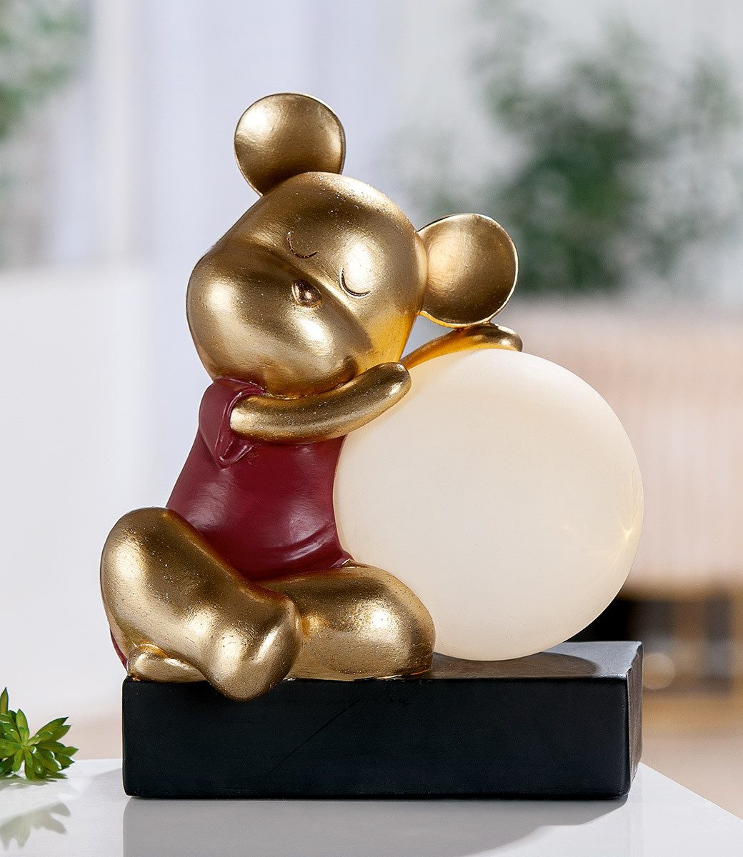 GILDE LED Schreibtischlampe LED Tischleuchte Bär Helen mit Leuchtkugel gold, LED fest integriert