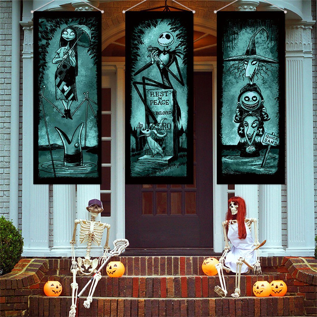 DÖRÖY Dekoobjekt Halloween Scary Hanging Banner Set von 3, Party Dekoration Tür hängend