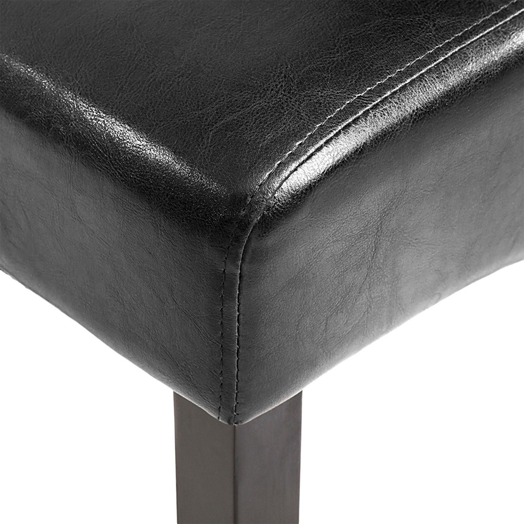 tectake Esszimmerstuhl Esszimmerstuhl, ergonomisch, St), (1er, schwarz Gepolstert massives 1 Hartholz
