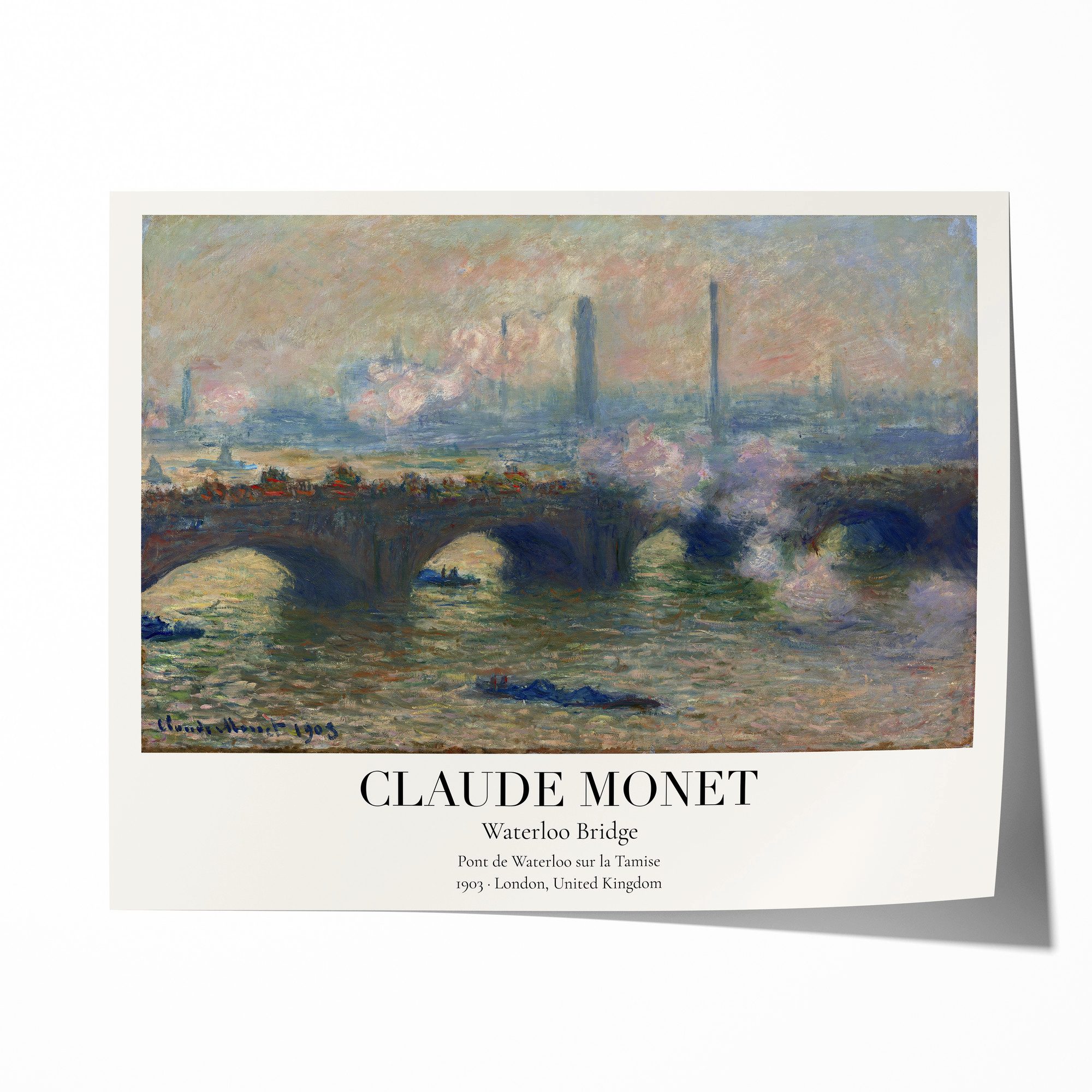 JUSTGOODMOOD Плакат Premium ® Claude Monet Плакат · Waterloo Bridge London 1903 Vintage, (1 St), verschiedene Größen wählbar