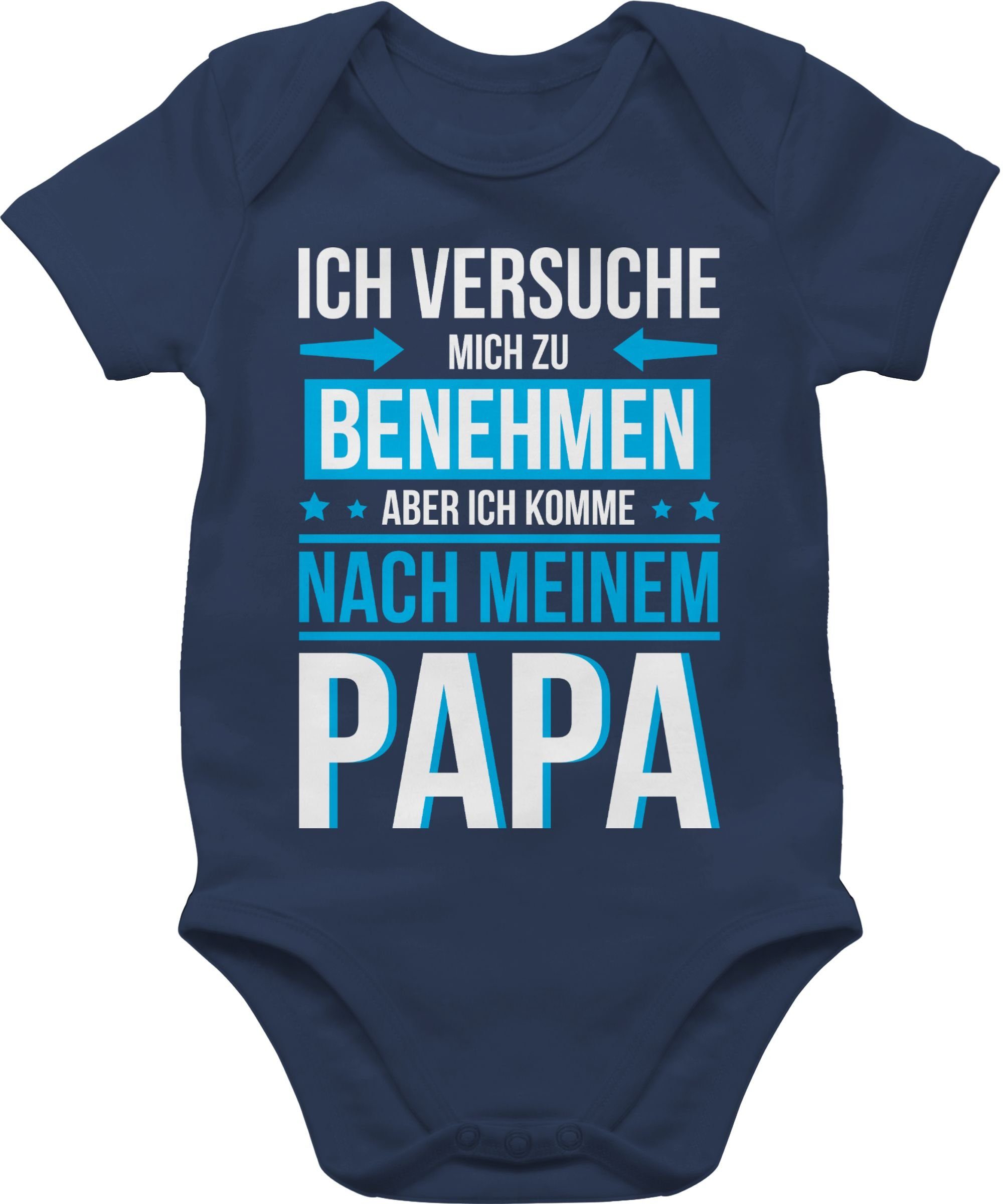 versuche komme benehmen Navy 2 Shirtbody Ich Baby meinem Shirtracer zu Blau mich Sprüche Papa nach