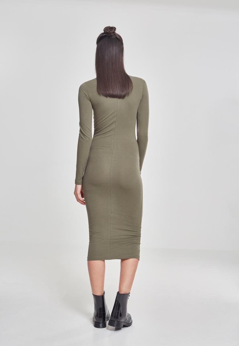 URBAN CLASSICS olive (1-tlg) Damen Dress Jerseykleid Turtleneck L/S Ladies