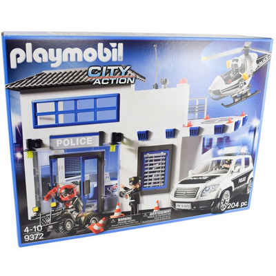 Playmobil® Spielbausteine Playmobil 9372 City Action Polizeiwache mit Einsatzfahrzeug & Zubehör, (9372)