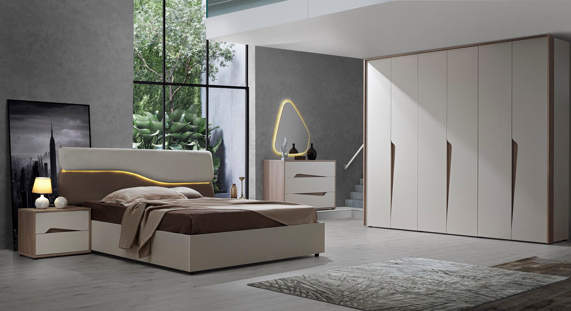 Interdesign24 Schlafzimmer-Set Sole, (6-Teilig, im ausgefallenem Design ink günstig online kaufen