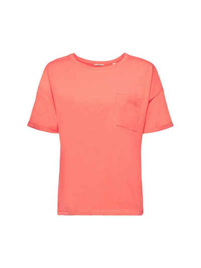 Esprit Pyjamaoberteil T-Shirt mit Brusttasche aus Baumwoll-Mix
