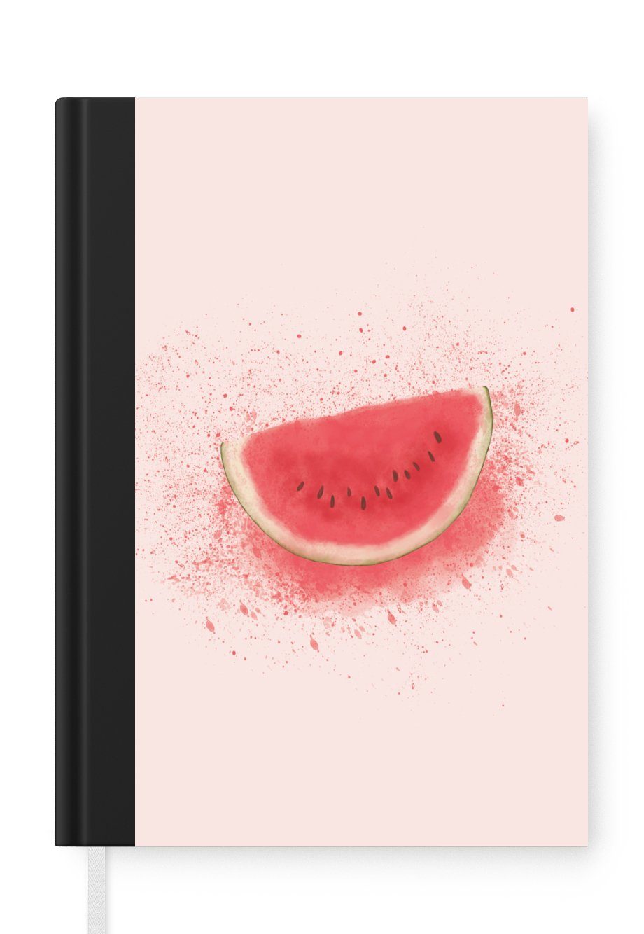 MuchoWow Notizbuch Wassermelone - Haushaltsbuch Obst Sommer, - A5, Tagebuch, - Merkzettel, 98 Pastell Seiten, Notizheft, Journal