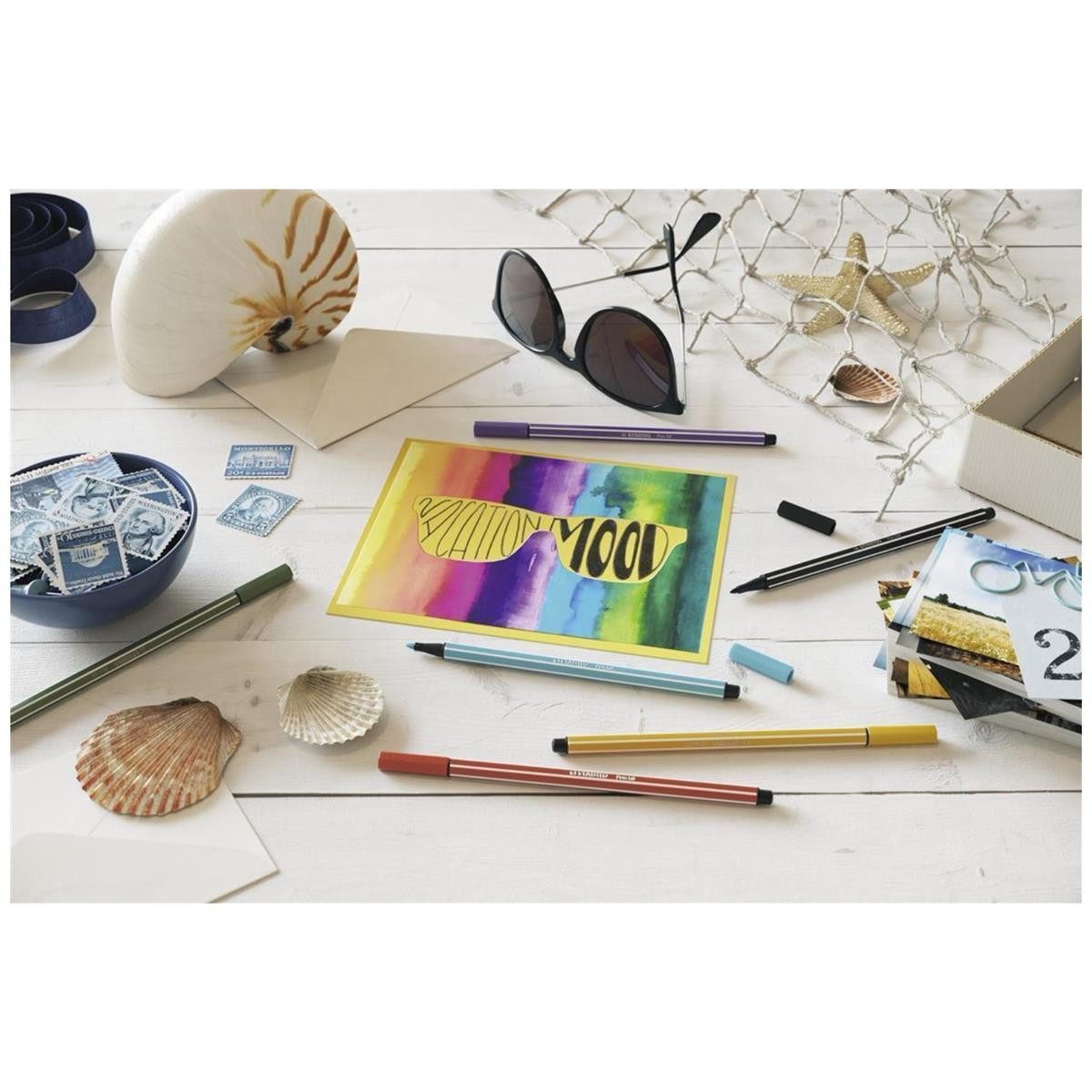 STABILO Faserstift STABILO Pen 68 Filzstift - 1 mm - 20er Metalletui